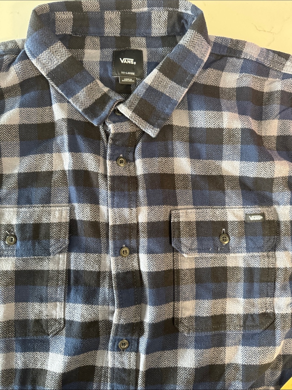 Vans Men’s Yerskey Blue & Black Plaid Flannel Shirt